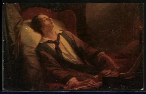 Ölgemälde-Imitations-AK Degi Nr. 826: Die letzten Gedanken von Weber