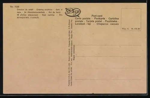 Künstler-AK Degi Nr. 1138: Bauernhaus Im Abendsonnenschein, Ölgemälde-Imitations-AK