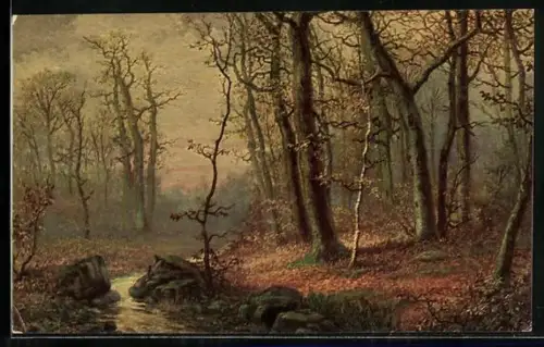 Ölgemälde-Imitations-AK Degi Nr. 561: Bächlein im Wald