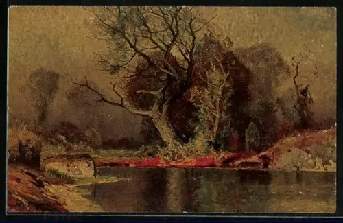 Künstler-AK Degi Nr. 353, Herbststurm am Waldrand