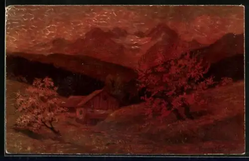 Ölgemälde-Imitations-AK Degi Nr. 1383: Herbstidyll im Schwarzwald