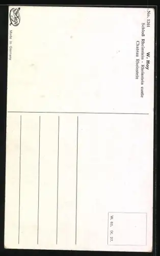 Ölgemälde-Imitations-AK Degi Nr. 1261: Schloss Rheinstein und der Rhein