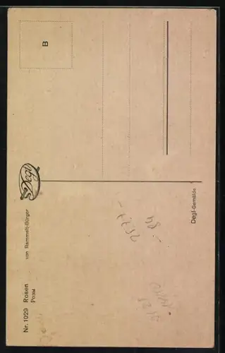 Ölgemälde-Imitations-AK Degi Nr. 1029: Rote und rosa Rosen