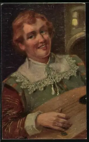 Ölgemälde-Imitations-AK Degi Nr. 304: Mann mit Laute