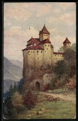 Ölgemälde-Imitations-Künstler-AK Degi Nr. 1262: W. Hoy, Burg an der Mosel