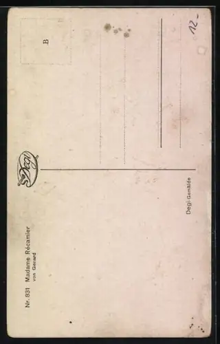 Ölgemälde-Imitations-AK Degi Nr. 831: Madame Récamier