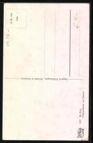 Künstler-AK Fischerboote am Strand