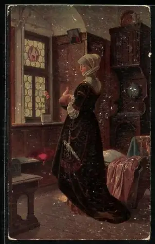 Ölgemälde-Imitations-AK Degi Nr. 712: Mutter mit ihrem Neugeborenen im Arm