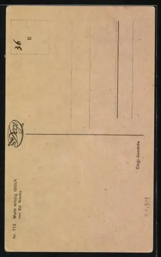 Ölgemälde-Imitations-AK Degi Nr. 712: Mutter mit ihrem Neugeborenen im Arm