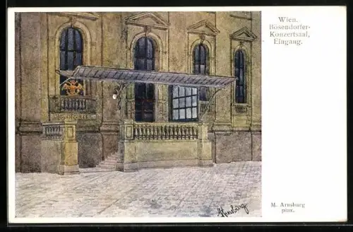Künstler-AK Wien, Eingang zum Bösendorfer-Konzertsaal