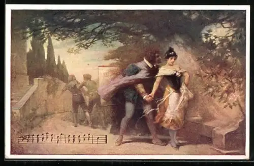 AK Mozart, Don Juan, Reich mir die Hand, mein Leben, Mann hält die Hand einer Frau