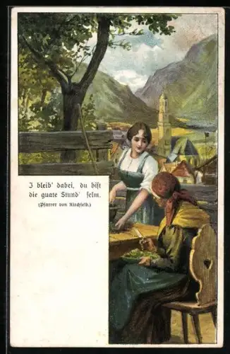 Künstler-AK Brüder Kohn (B.K.W.I) Nr. 938-8: I bleib dabei, du bist..., Pfarrer von Kirchfeld