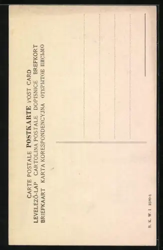 Künstler-AK Brüder Kohn (B.K.W.I) Nr. 2590-1: Flusspartie im Winter, Neujahrsgruss