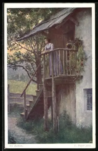 Künstler-AK Brüder Kohn (B.K.W.I) Nr. 1254: Payer: Am Balkon