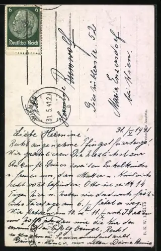 Künstler-AK Brüder Kohn (B.K.W.I) Nr. 2175: Haus mit Treppe