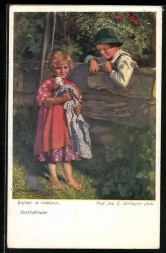 Künstler-AK Brüder Kohn (B.K.W.I) Nr. 1425: Nachbarkinder