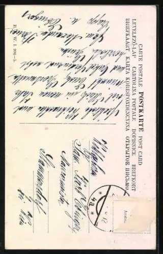 Künstler-AK Brüder Kohn (B.K.W.I) Nr.: 996-5, Mädchen im Biedermeier-Kleid