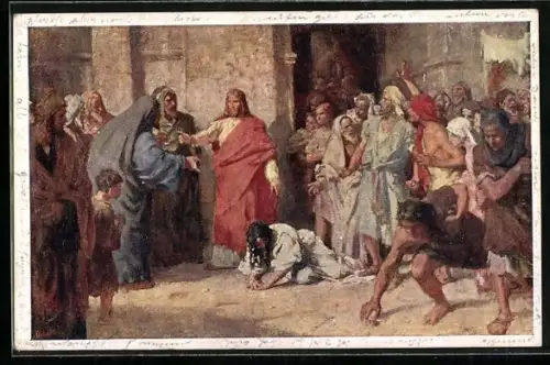 Künstler-AK Brüder Kohn (B.K.W.I) Nr. 1729: Die Ehebrecherin vor Christus