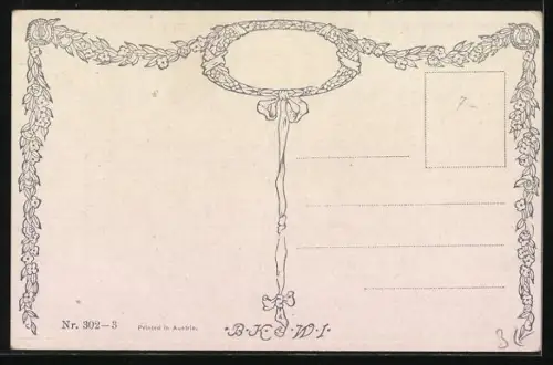 Künstler-AK Brüder Kohn (B.K.W.I) Nr. 302 - 3: Ed. Kasparides: Abendverglühen, herbstliche Ortspartie im Abendrot