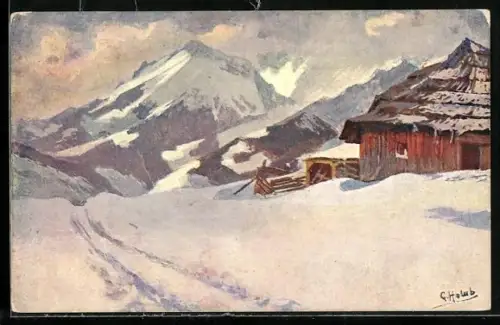 Künstler-AK Brüder Kohn (B.K.W.I) Nr. 2675-2: Winter in den Bergen