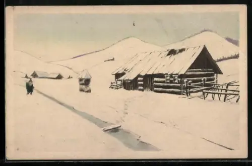 Künstler-AK Brüder Kohn (B.K.W.I) Nr. 2102-4: Winterliche Ortschaft