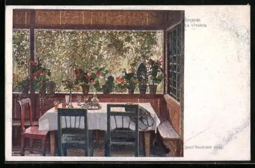 Künstler-AK Brüder Kohn (B.K.W.I) Nr. 1780: Veranda