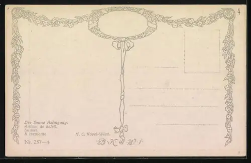 Künstler-AK Brüder Kohn (B.K.W.I) Nr. 257-4: Der Sonne Heimgang