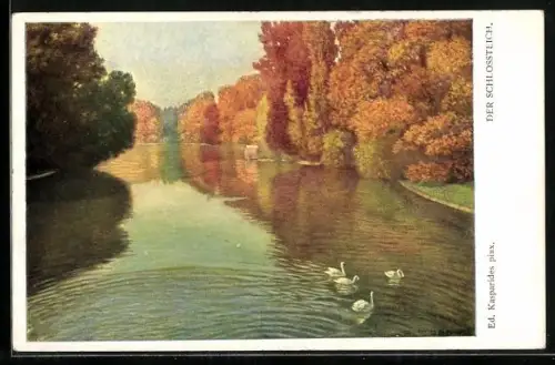 Künstler-AK Brüder Kohn (B.K.W.I) Nr. 738/10: Der Schlossteich