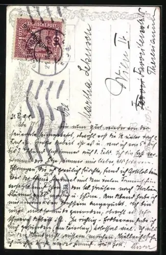 Künstler-AK Brüder Kohn (B.K.W.I) Nr. 2193: Sonntagmorgen, Mohnfeld mit Blick zur Kirche