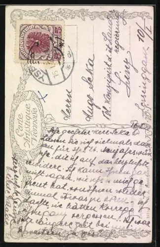 Künstler-AK Brüder Kohn (B.K.W.I) Nr. 1411: Nachbarskinder auf einer Treppe