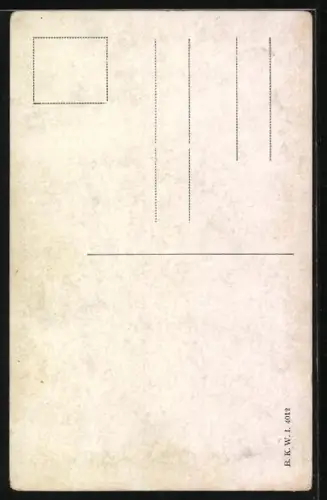 Leporello-Künstler-AK Februar, Bachlauf im Schnee zur Dämmerug