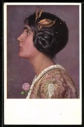 Künstler-AK Brüder Kohn (B.K.W.I) Nr. 311-3: Bildnis einer schwarzhaarigen Frau