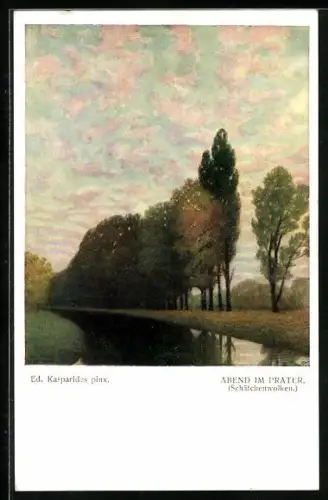 Künstler-AK Brüder Kohn (B.K.W.I) Nr. 738 - 6: Ed. Kasparides: Abend im Prater, Schäfchenwolken