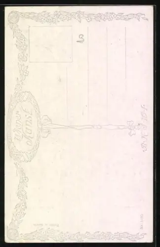 Künstler-AK Brüder Kohn (B.K.W.I) Nr. 1485: Wien, Altwiener Hof, Zwei Damen im Gespräch