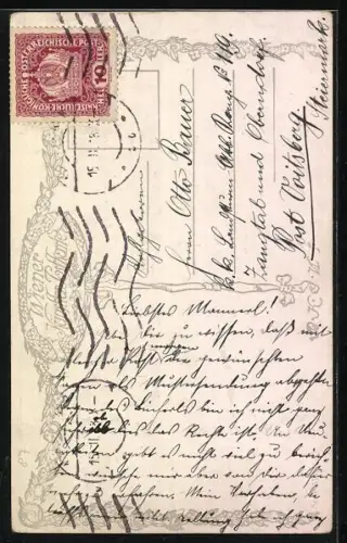 Künstler-AK Wien-Döbling, Bauernfels Sterbehaus