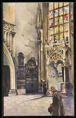 AK Wien I, Stephansdom, Andreasaltar, Eingang zur Kapelle