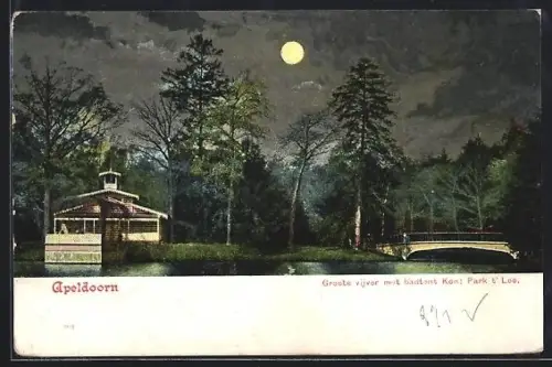 AK Apeldoorn, Groote vijver met badtant Kon: Park t` Loo