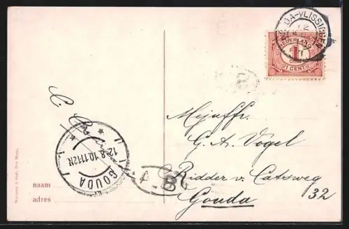 AK Zoutelande, Niederländische Männer auf Deich