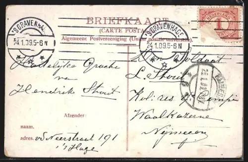 AK `s-Gravenhage, Tol, Oude Scheveningscheweg