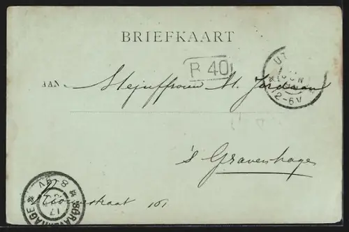 Mondschein-AK Utrecht, Teilansicht aus der Vogelschau