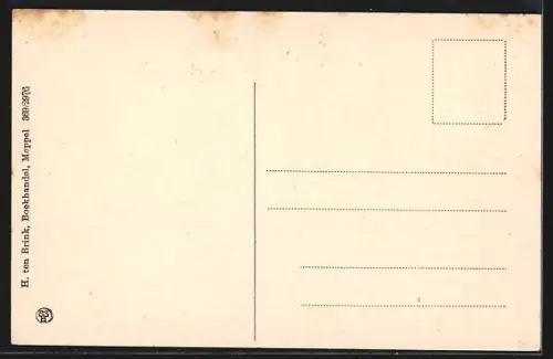 AK Giethoorn, Uferpartie mit Wäscherin in Tracht, Häuser
