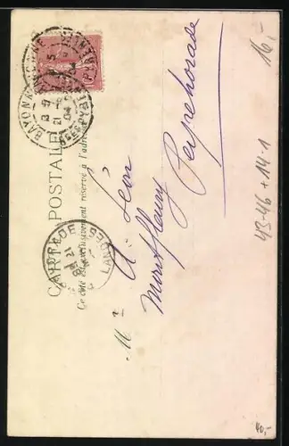 Lithographie Paris, Person auf einem Fahrrad vor dem Eiffelturm