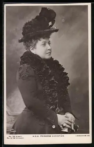 AK Portrait Princess Christian mit Hut