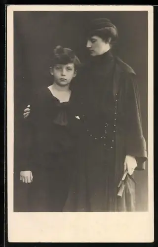 AK Kaiserin Zita von Österreich mit Kronprinz Otto