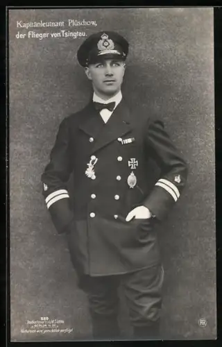 Foto-AK Sanke Nr. 550: Kapitänleutnant Plüschow, der Flieger von Tsingtao