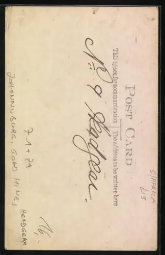 Foto-AK Johannesburg, Gold Mine, Headgear and Workers