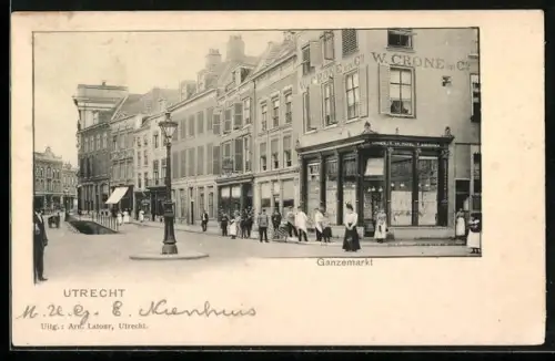 AK Utrecht, Ganzemarkt, W. Crone en Co.