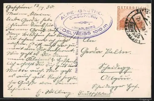 AK Gaschurn /Montafon, Gasthof Edelweiss, Inh. H. Tschaun