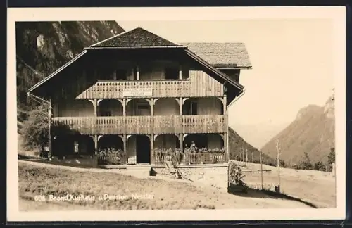 AK Brand, Kurhaus und Pension Nessler mit Bergen im Hintergrund