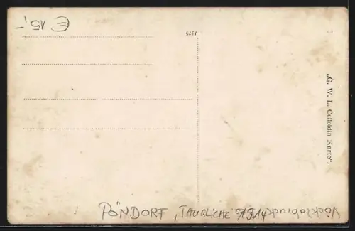 Foto-AK Pöndorf, Gruppenbild Taugliche 1914